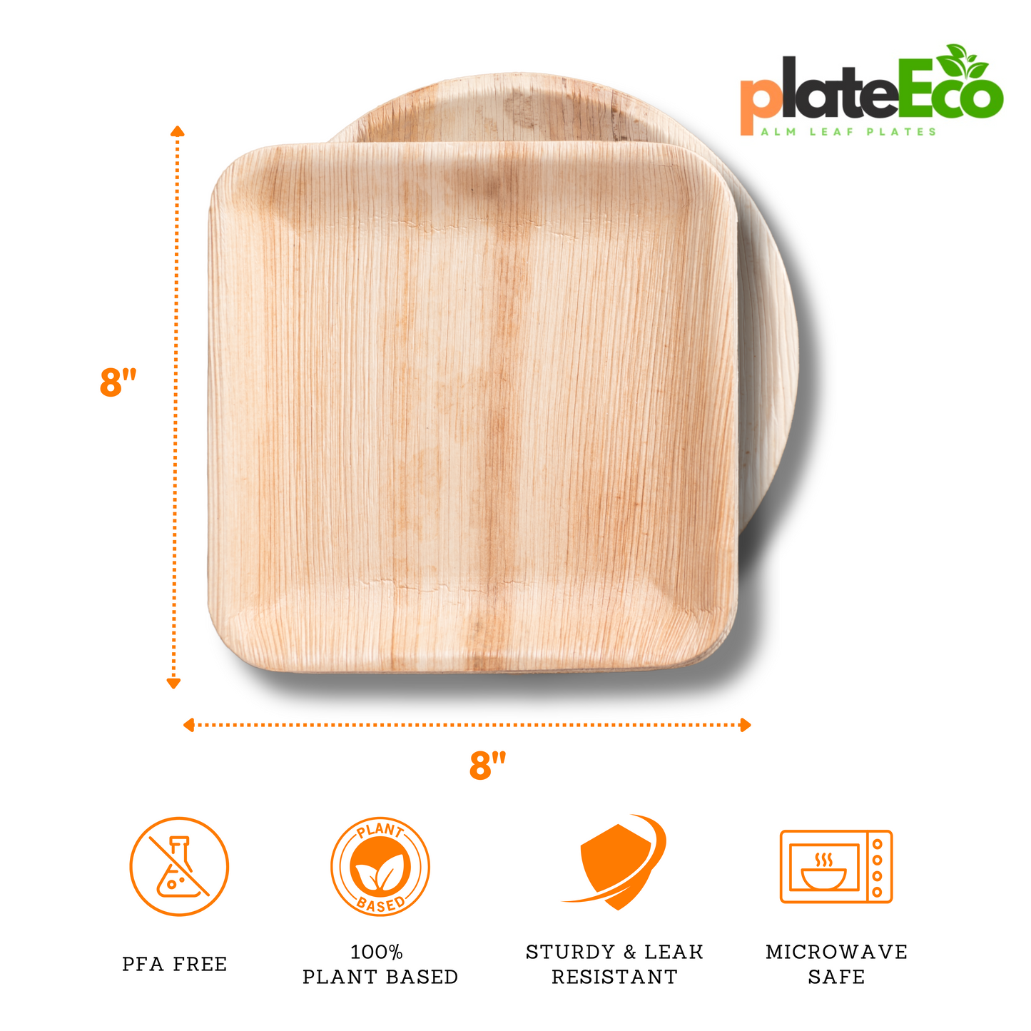 8" Palm Leaf Plates (25 Plates)