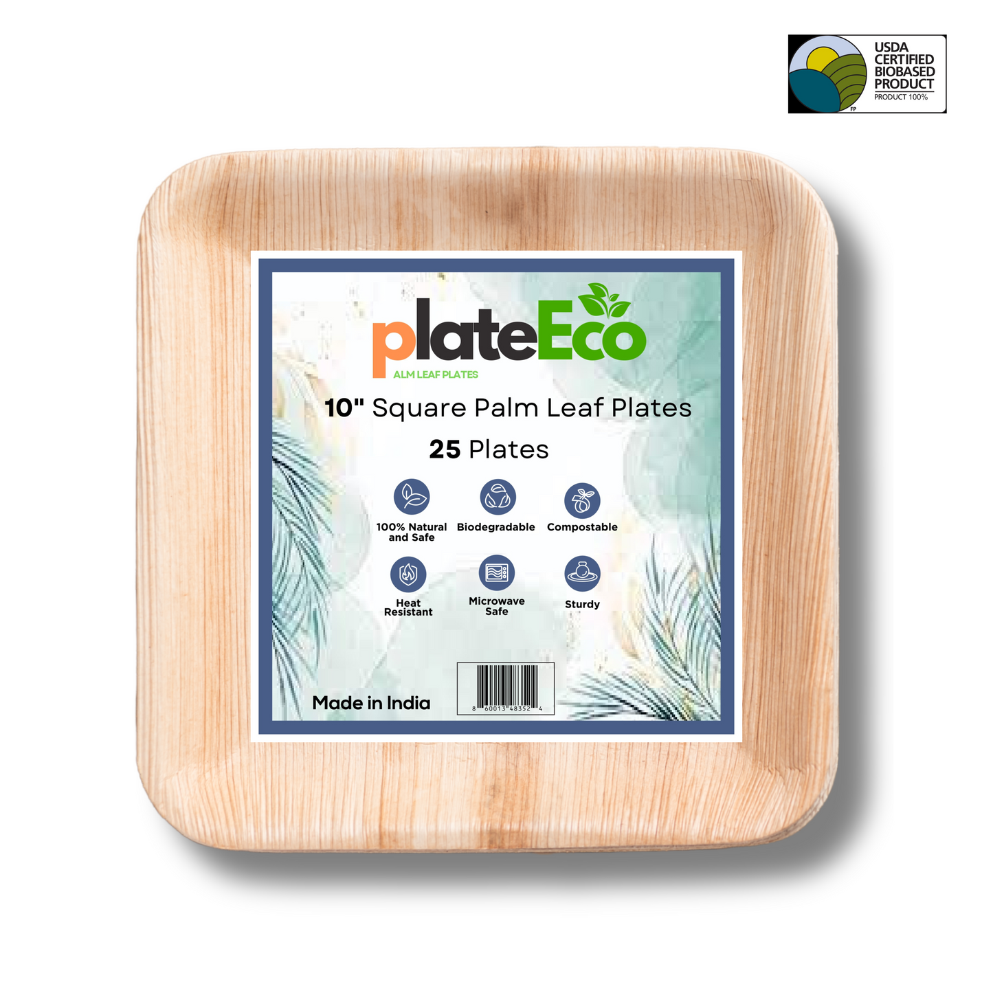 10" Palm Leaf Plates (25 Plates)