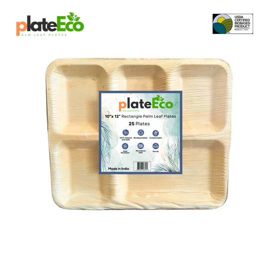 10"x 12" Palm Leaf Plates (25 Plates)
